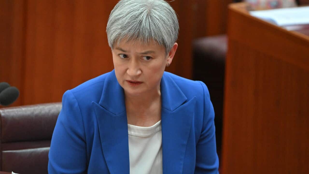 Minister for Foreign Affairs Penny Wong during Question Time in the Senate at Parliament House.