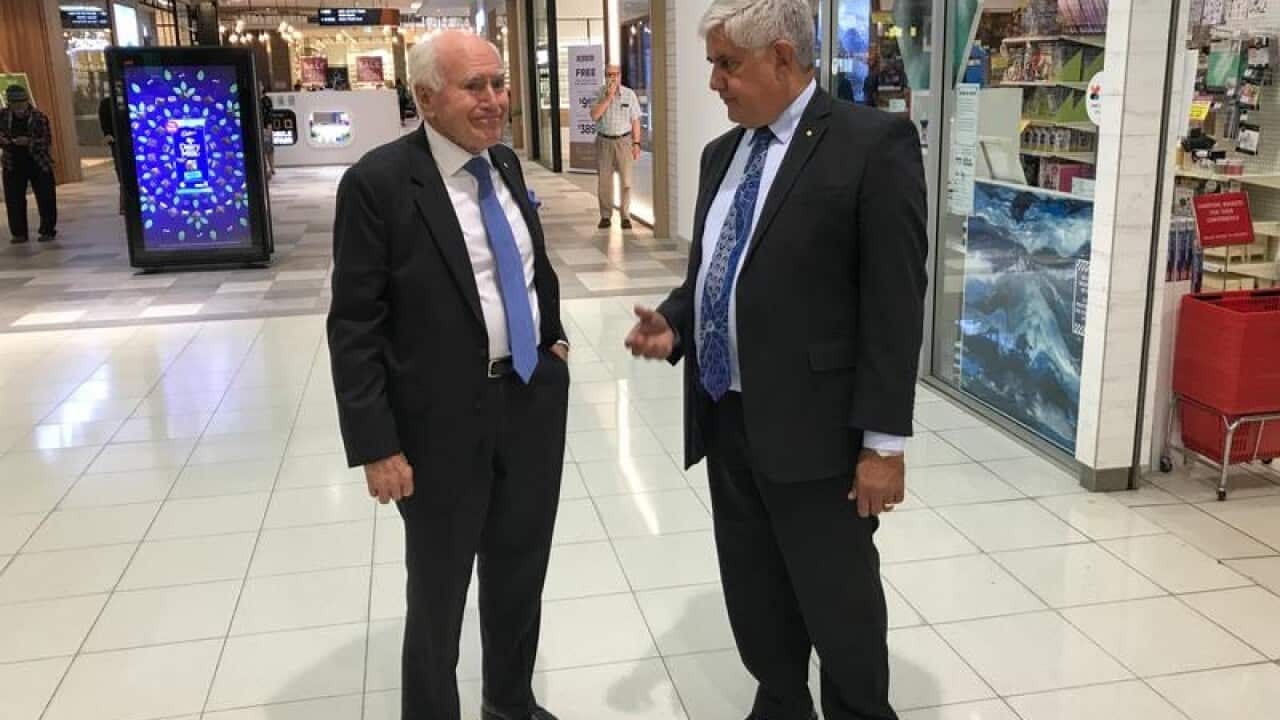 Former PM John Howard (left) with Liberal minister Ken Wyatt