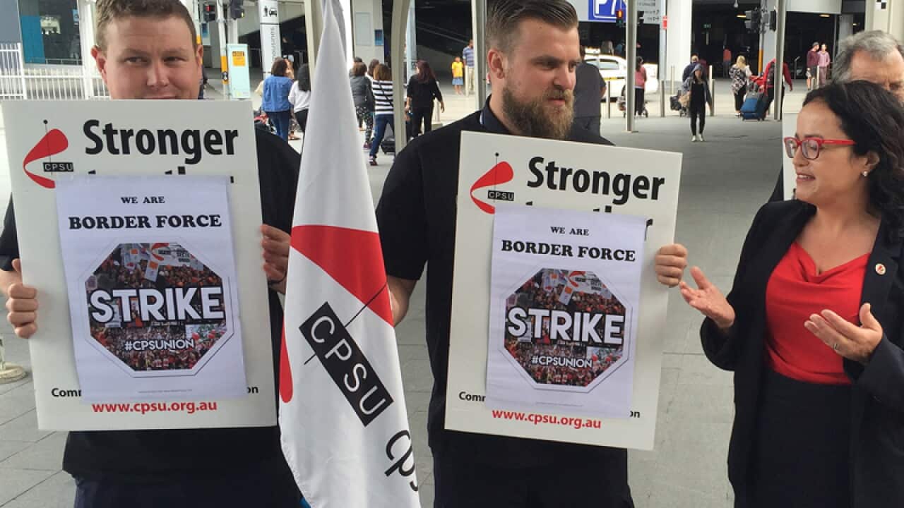 CPSU national secretary Nadine Flood at Sydney Airport