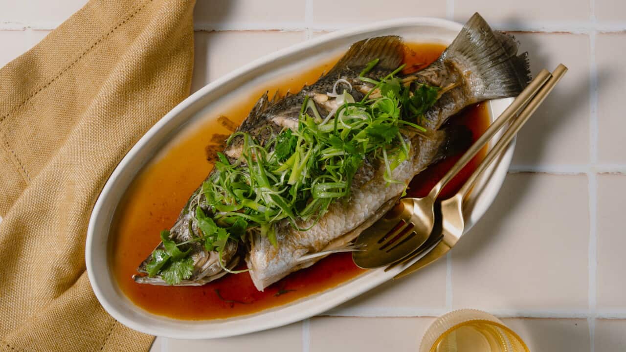Steamed ginger-shallot barramundi
