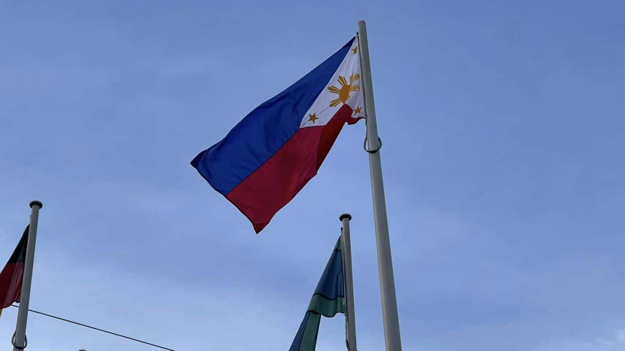 Philippine flag at Federation Square in Victoria