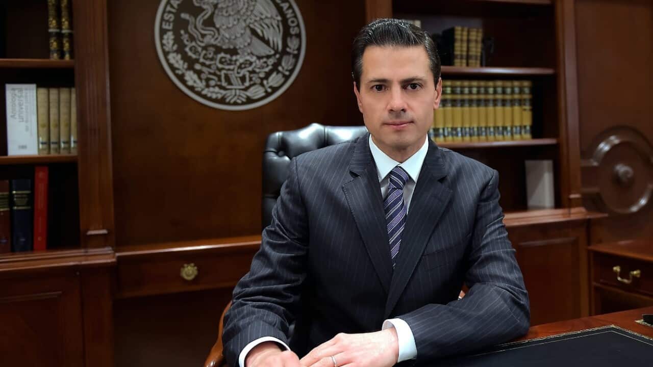 A handout photo made available by the Mexican Presidency shows President of Mexico Enrique Pena Nieto