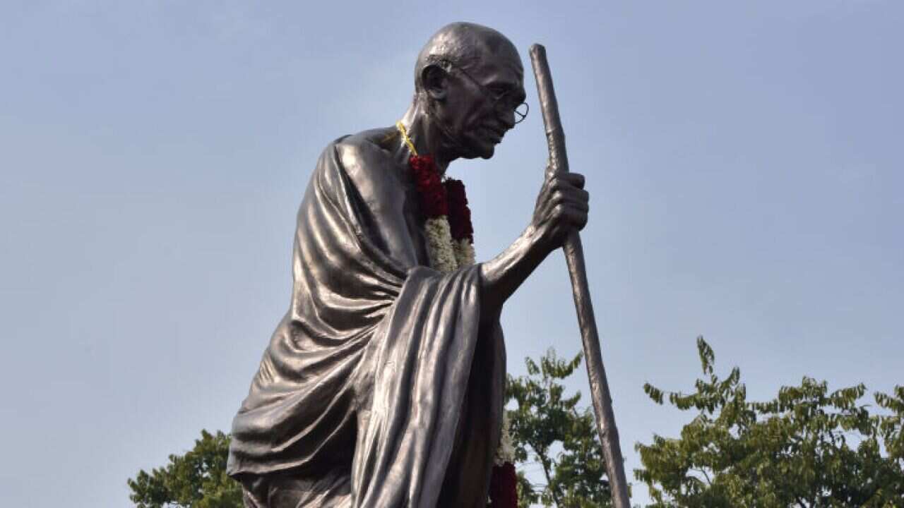 Statue of Ghandi.