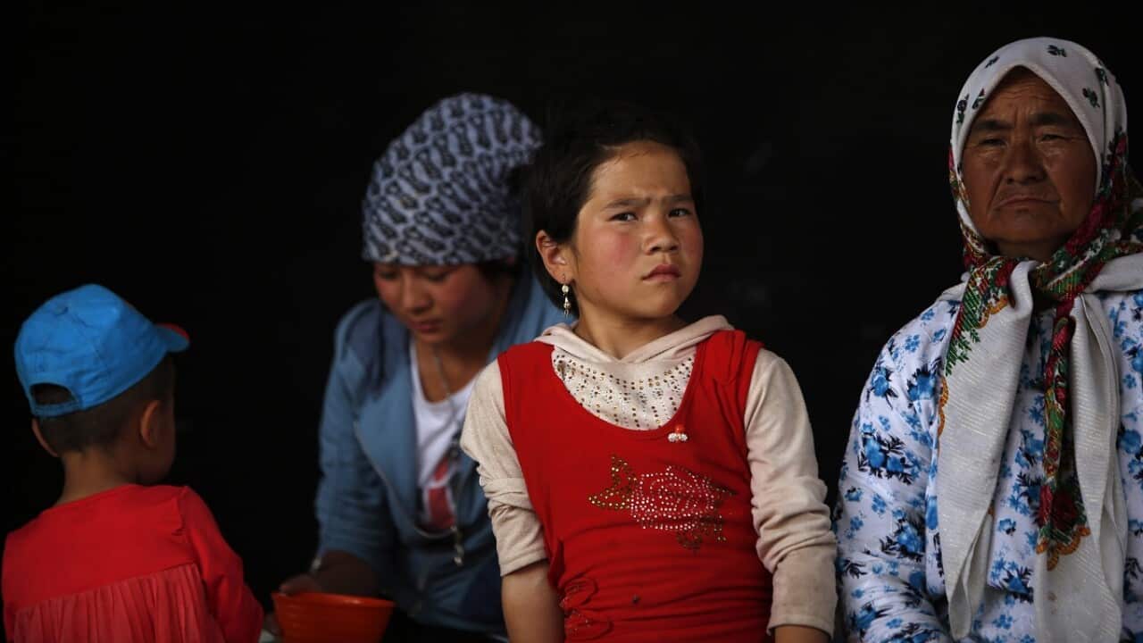 Uighur women and girl in Xinjiang