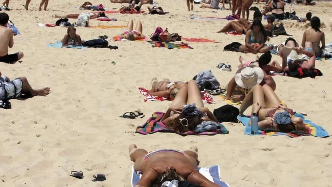 استرالیایی ها در حال گرفتن حمام آفتاب