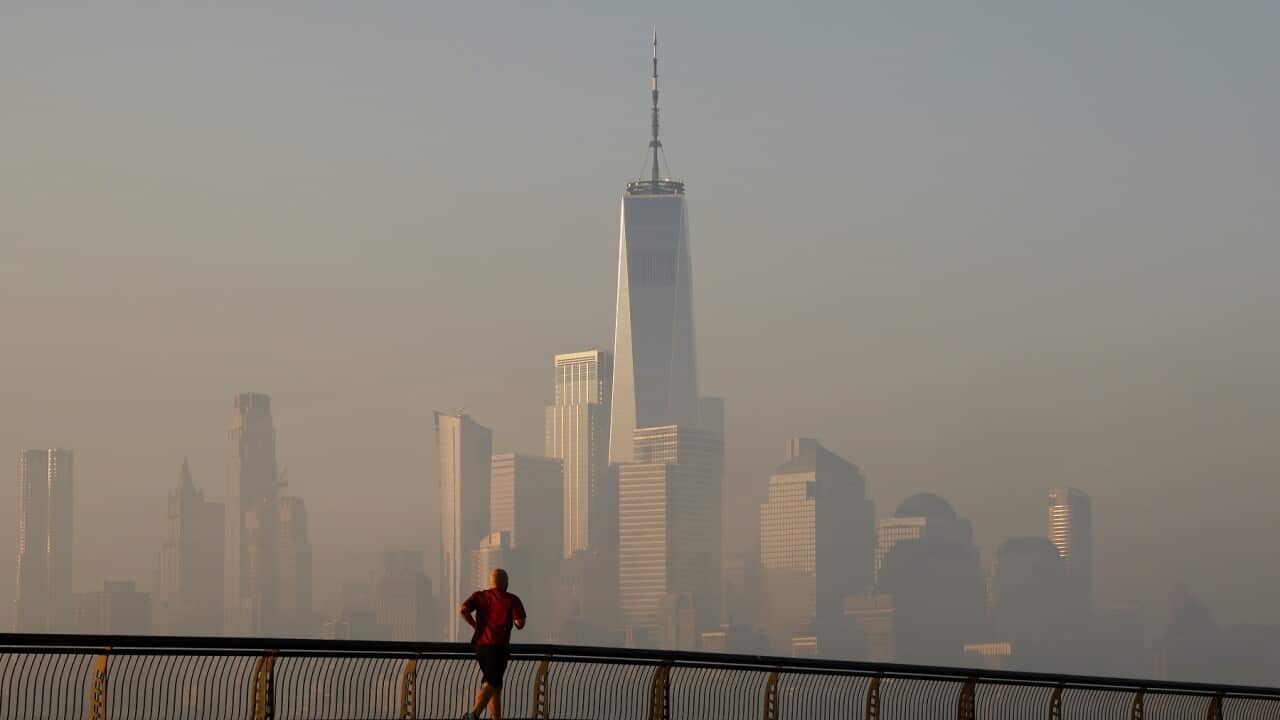 Hazy Sunrise in New York City