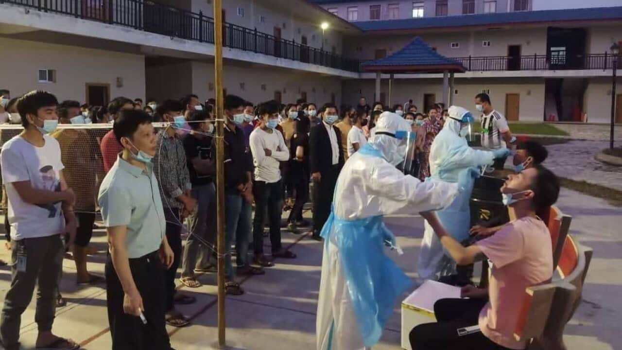 Covid-19 swap in Cambodia after community transmition