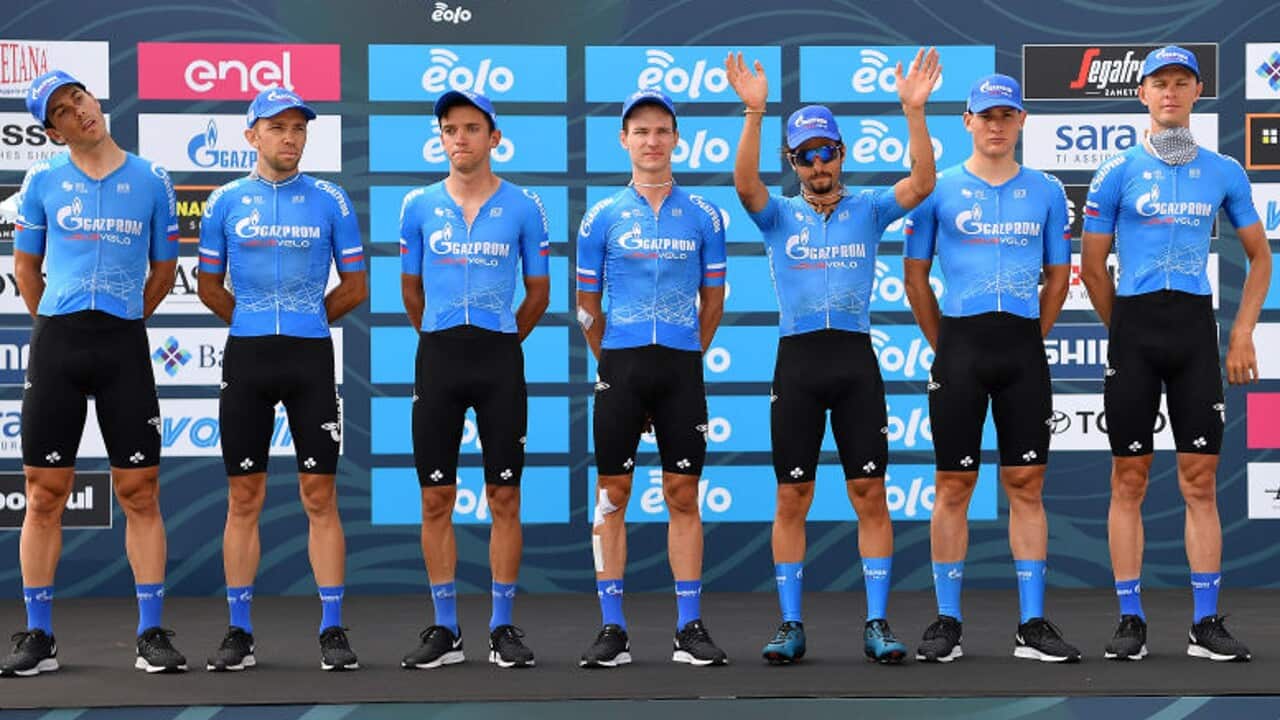 Members of the Gazprom-RusVelo team