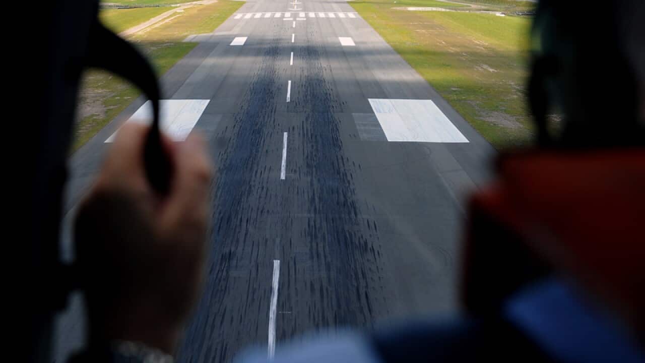 An airport runway