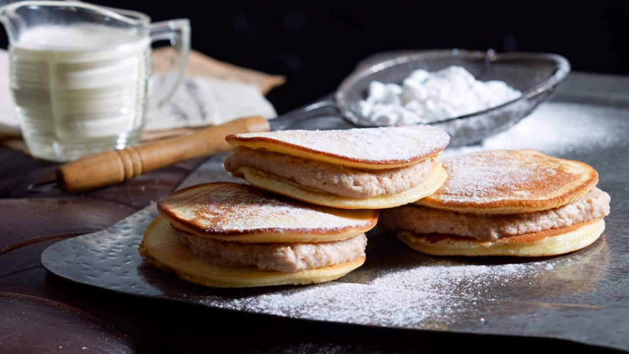 Sweet chestnut cream pancakes