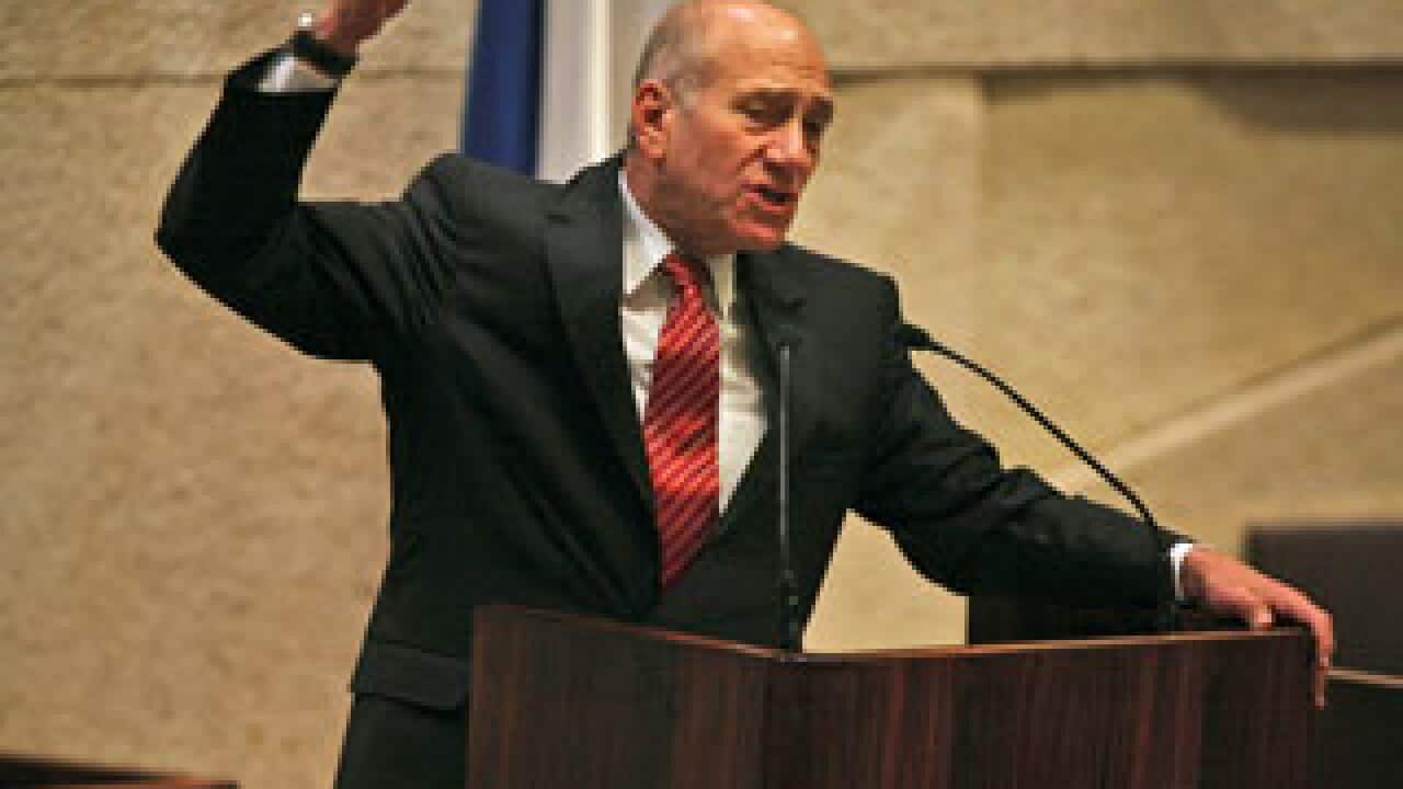 olmert address knesset