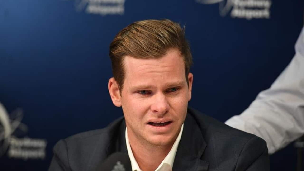 Former Australian cricket captain Steve Smith addresses the media.