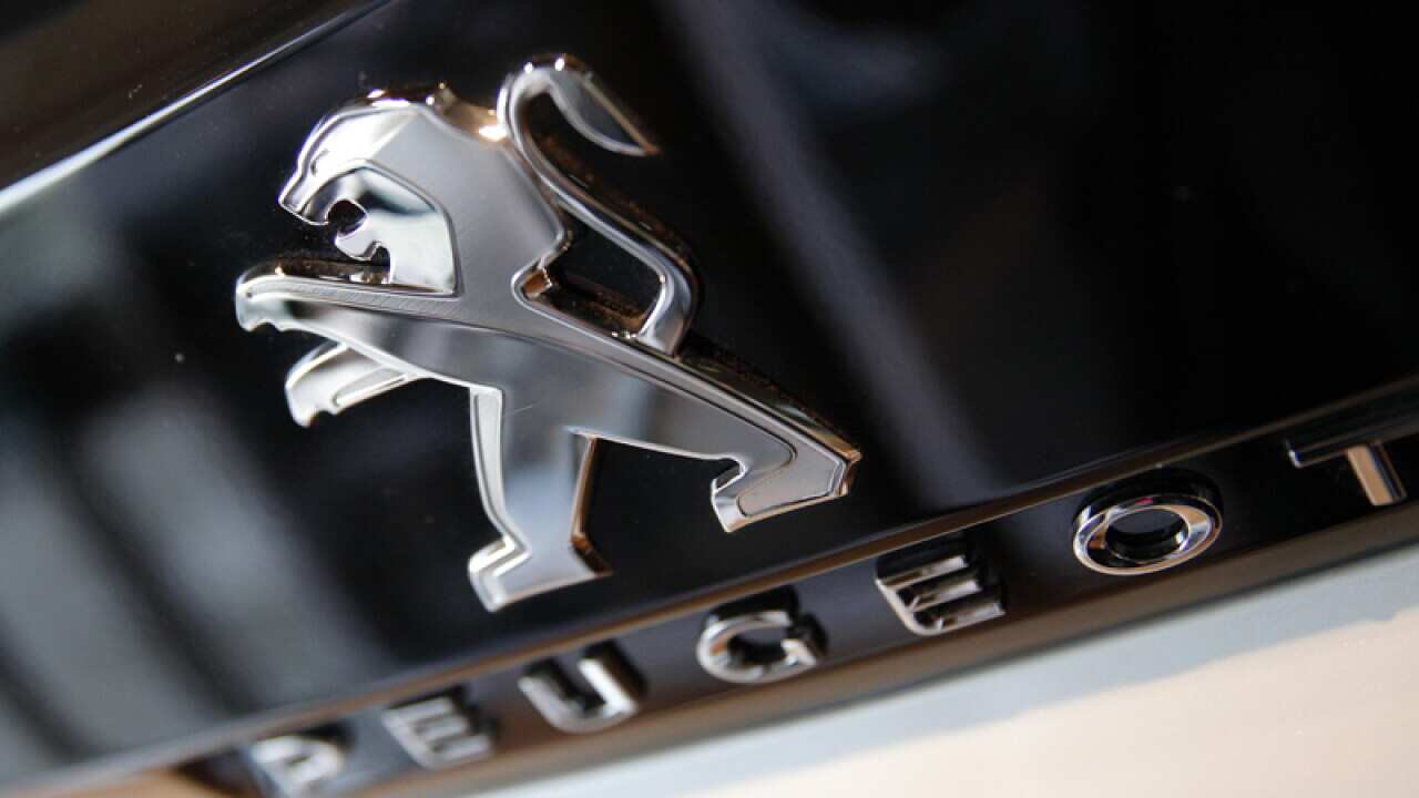 The logo of French automaker Peugeot