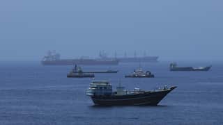 Six Commercial ships and oil tankers in Gulf of Oman.