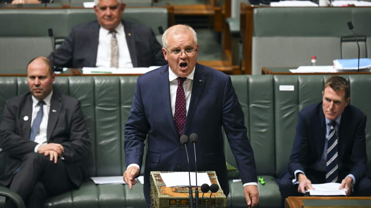 Australian Prime Minister Scott Morrison speaks during Question Time at Parliament House in Canberra on Wednesday.