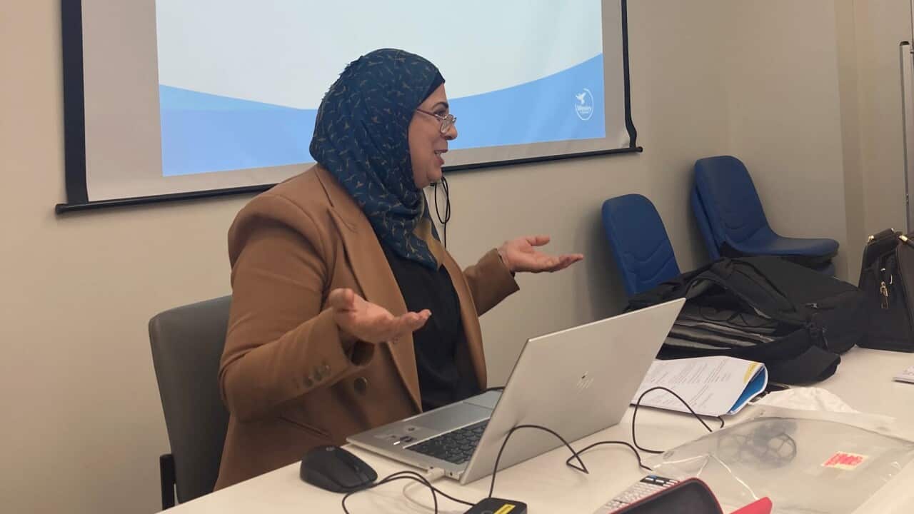Nuha Abdul Razaq delivers suicide prevention training in Arabic with the Wesley LifeForce-STARTTS program (supplied).jpg