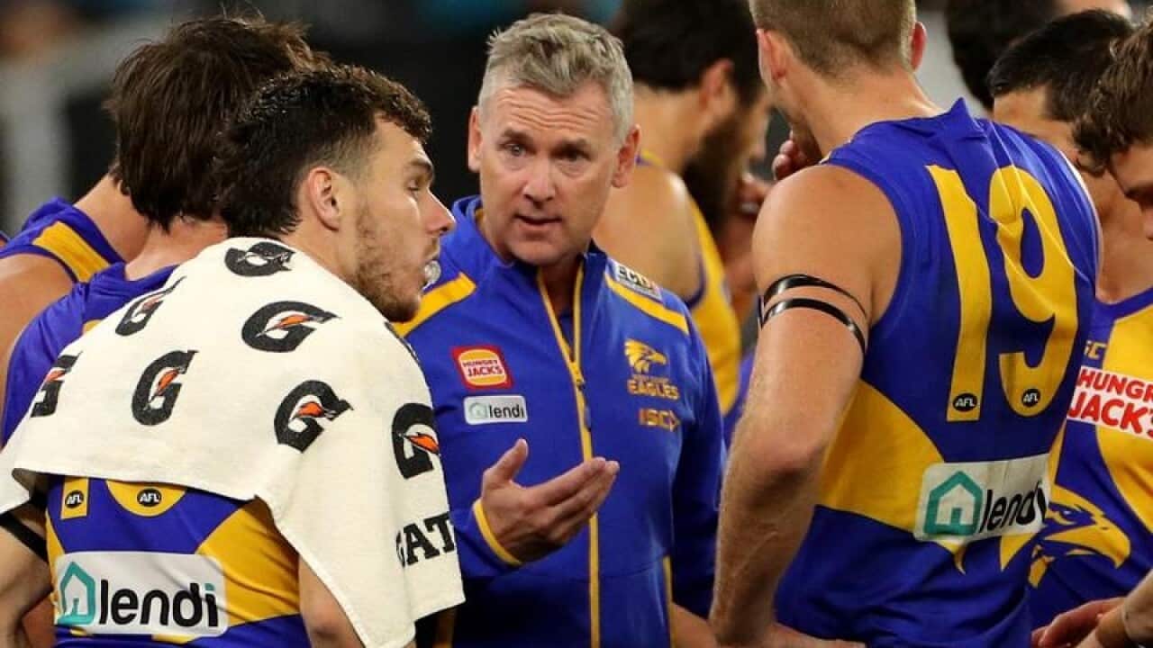 West Coast coach Adam Simpson (c)