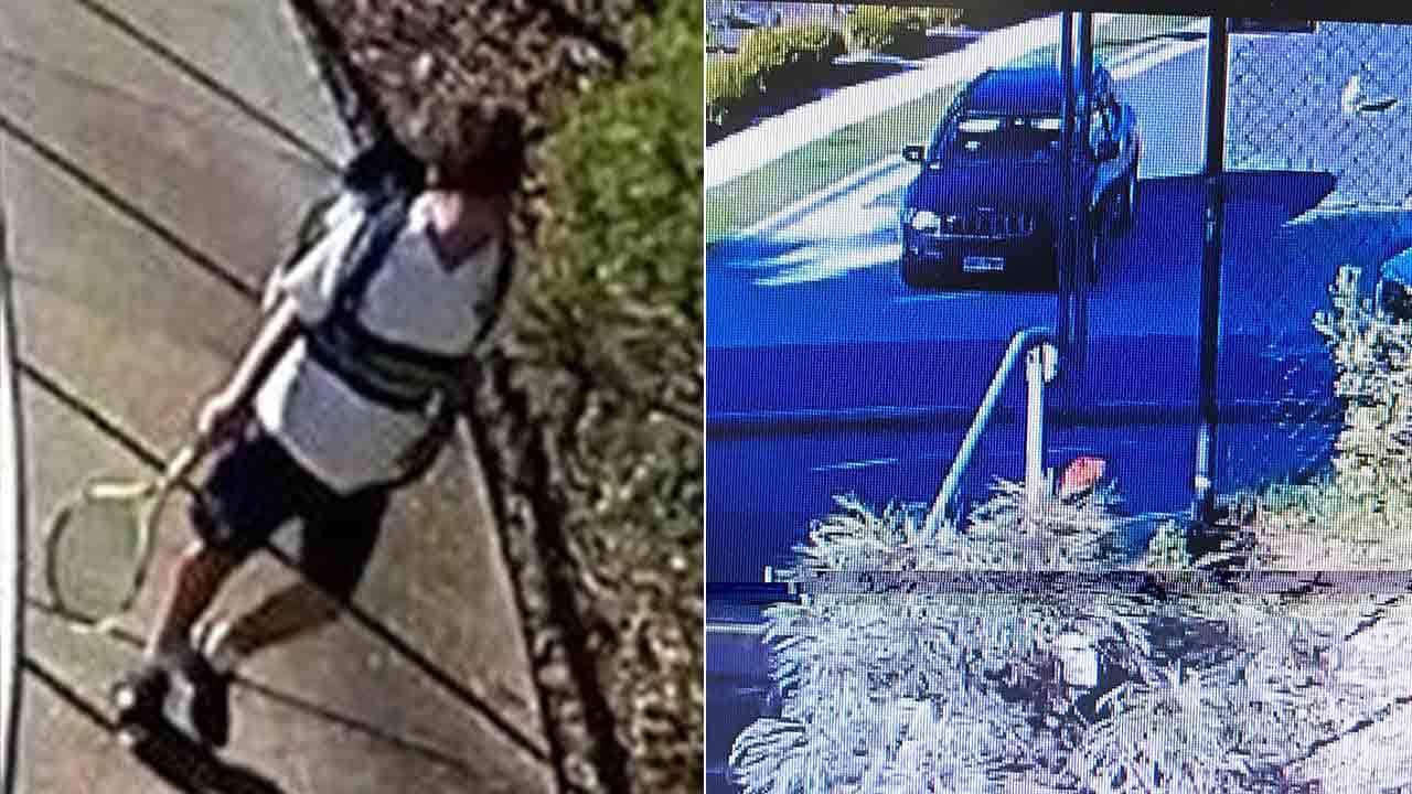 Police claim the 12-year-old was kidnapped as part of an ongoing financial dispute. Right: The car believed to be linked to the alleged abduction.