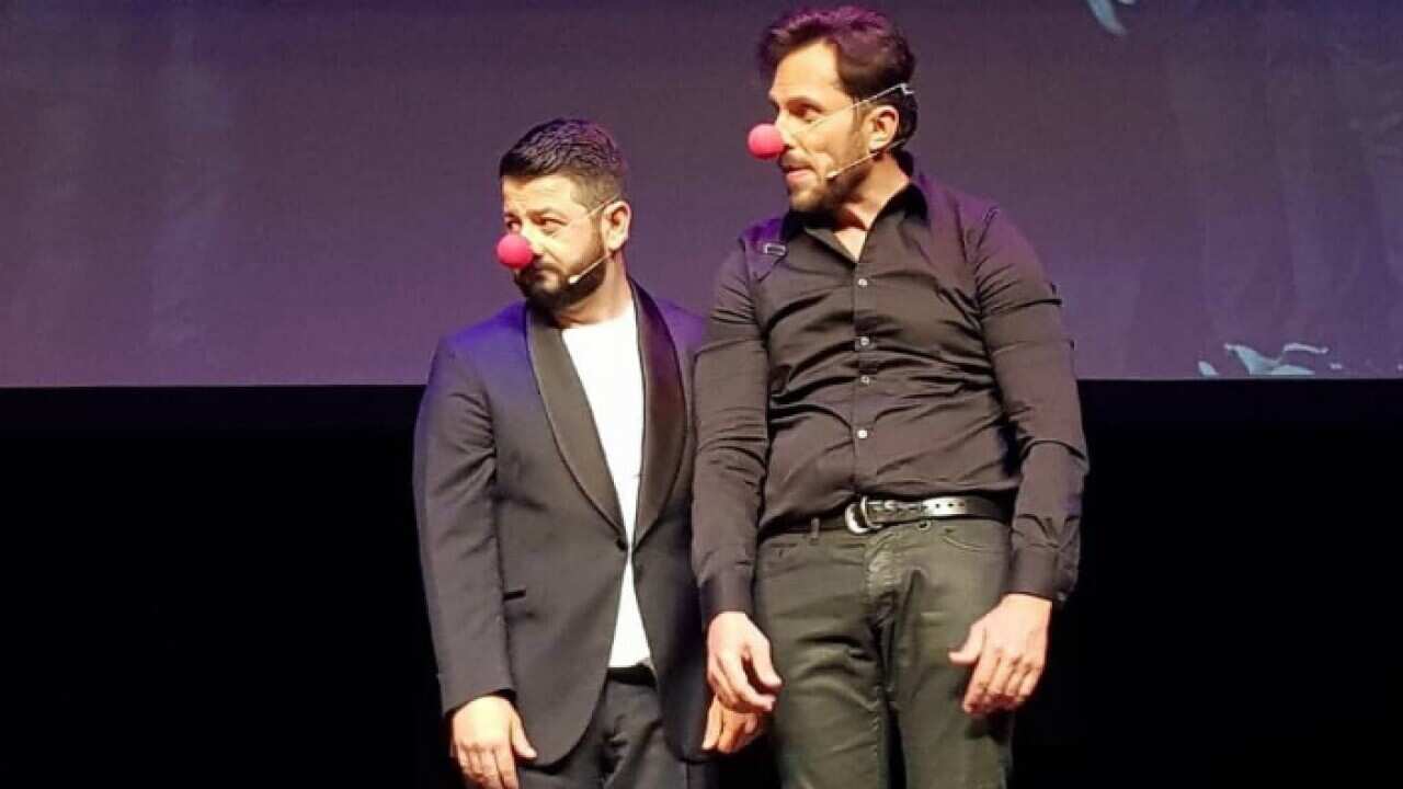 Russian comedians A.Revva and M.Galustyan