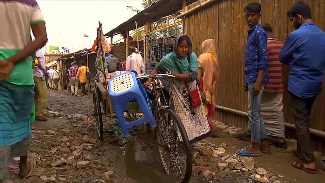 On the streets of the slums of Dhaka in Bangladesh