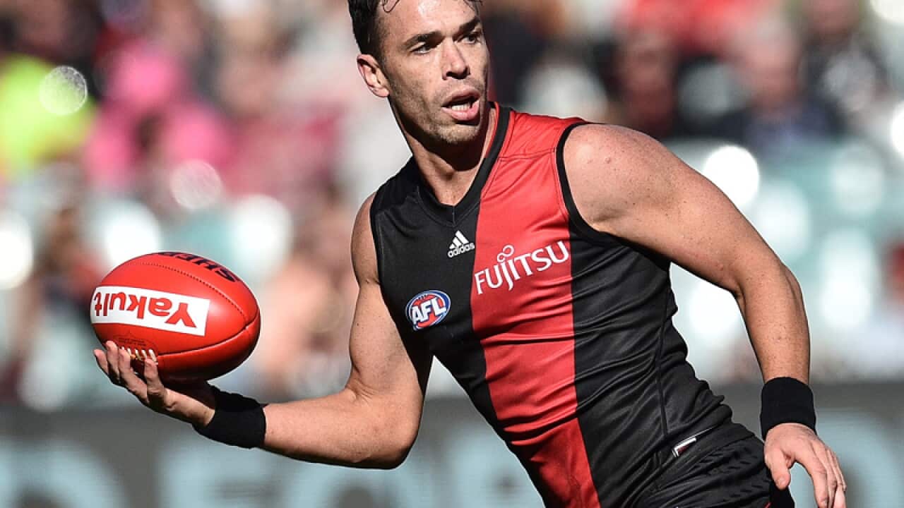 Essendon Bombers players Ryan Crowley