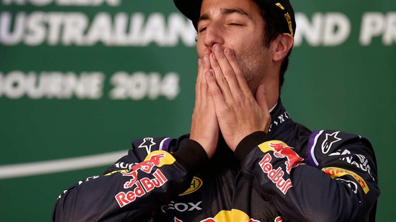 Australian Daniel Ricciardo at the Sakhir circuit
