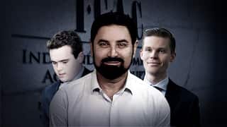 A composite image of three men in front of a building that says Independent Corruption Commission
