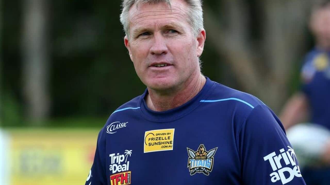 Gold Coast Titans coach Garth Brennan at a training session.