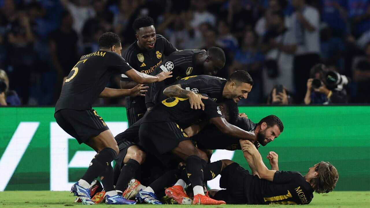 UEFA Champions League football match - SSC Napoli vs Real Madrid FC