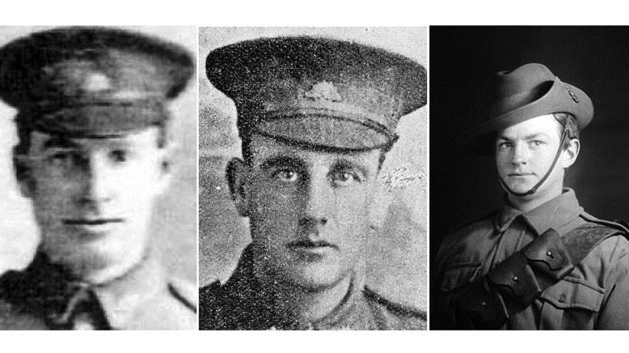 Three of the seven recently identified Australian soldiers