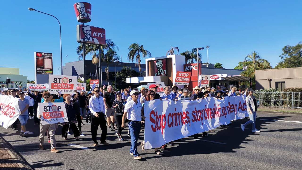 anti-crime protest in Sunnybank, Brisbane