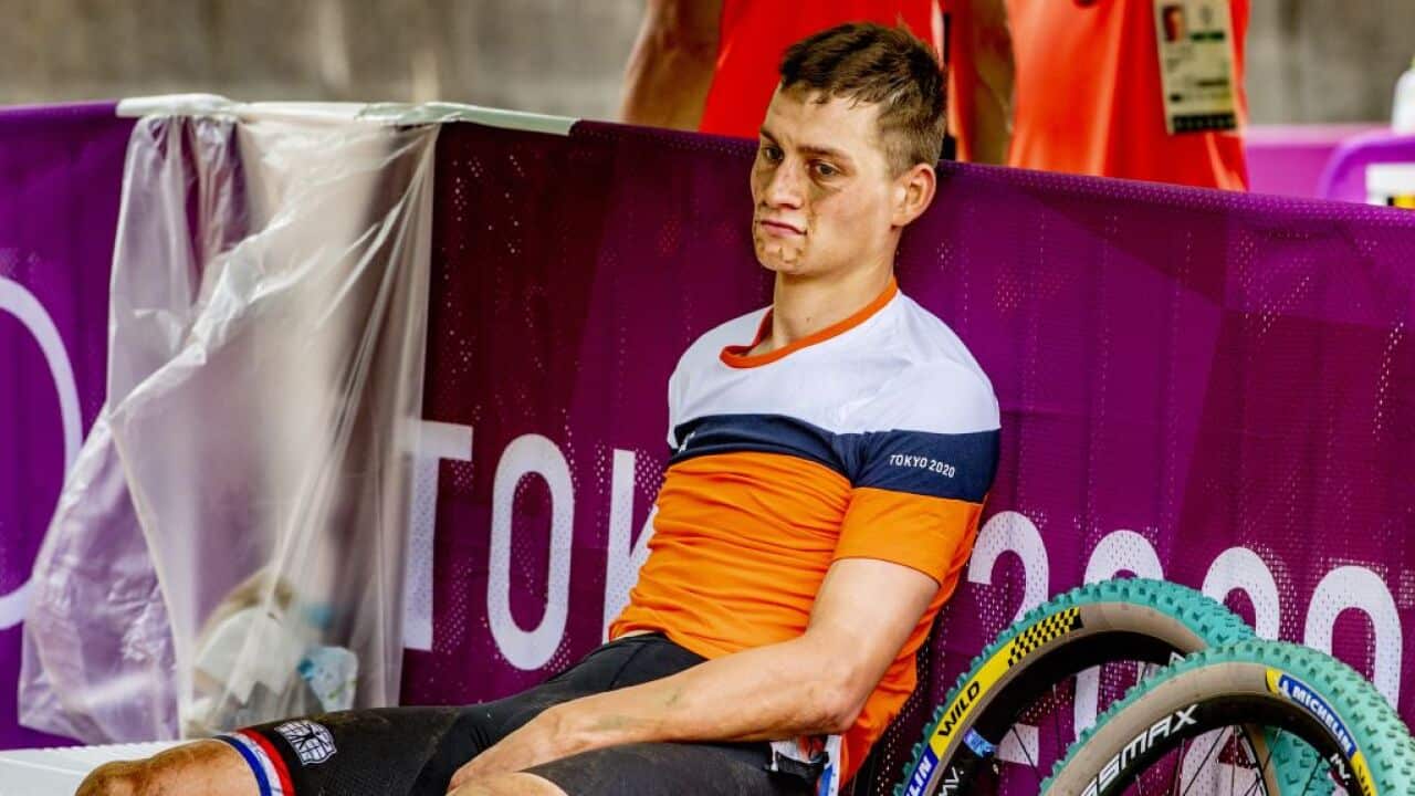 Van der Poel gives up after falling in Olympic mountain bike race