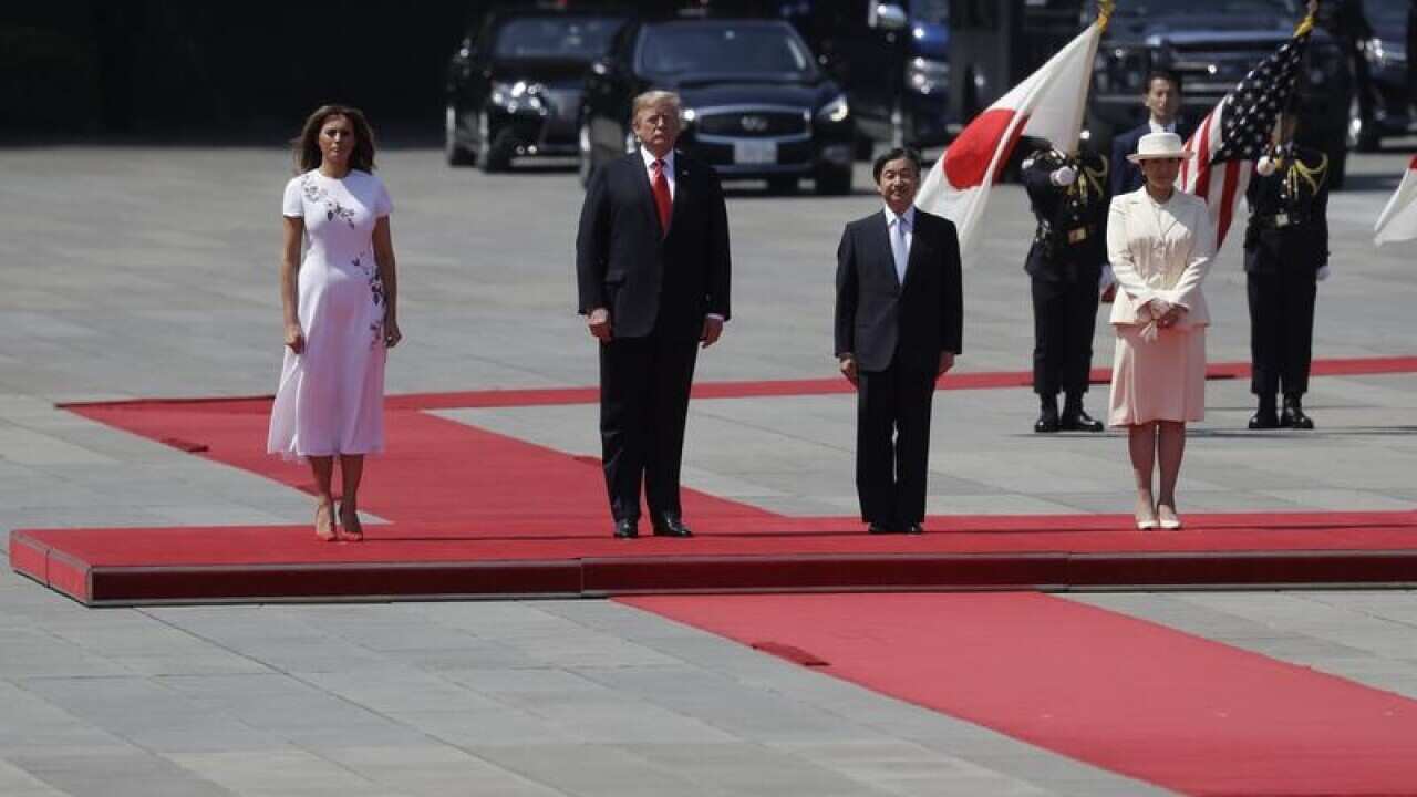 Donald Trump and Melania Trump with the Emperor and Empress of Japan.