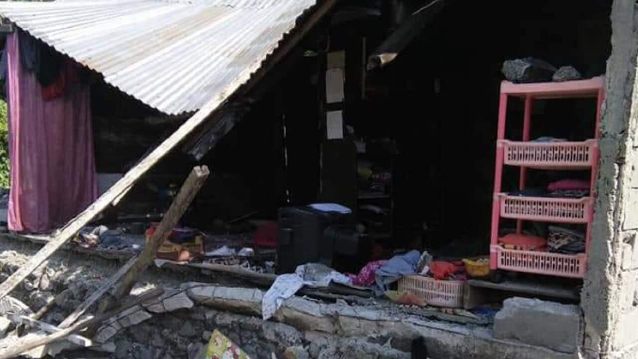 Damage from the earthquake.