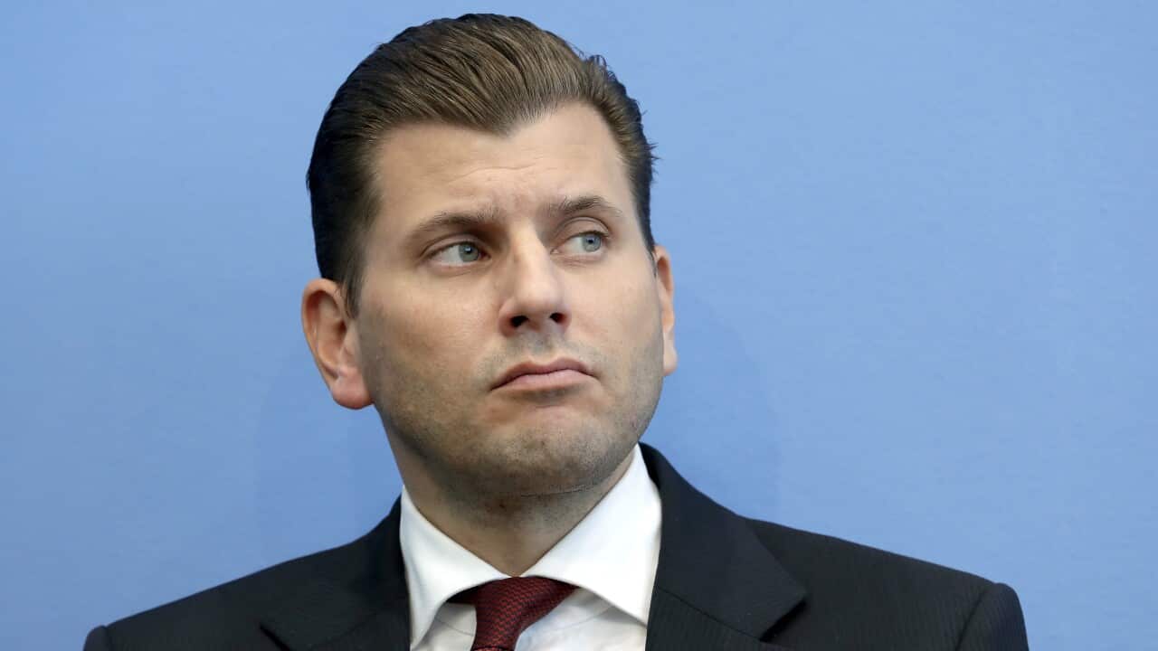 Christian Lueth of the Alternative for Germany party attends a press conference in Berlin in October, 2018.