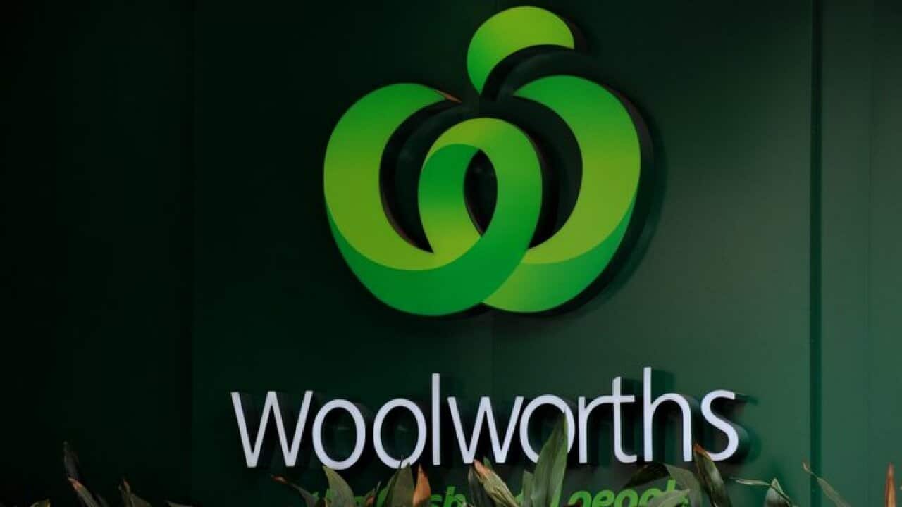 Woolworths signage outside a store in Sydney