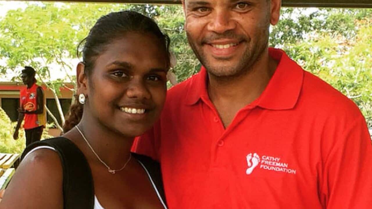 Casimira Tipiloula (left) with Luke Carroll