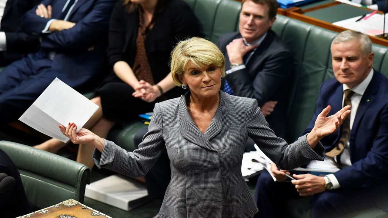 Julie Bishop is in the UK for meetings with the new foreign secretary.