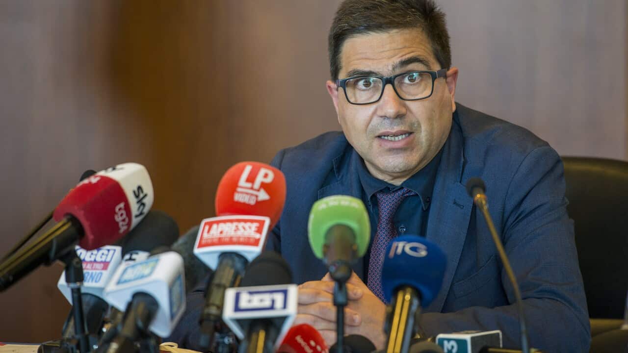 Alessio D'Amato, health commissioner of the Lazio region in Italy, at a press conference about monkey