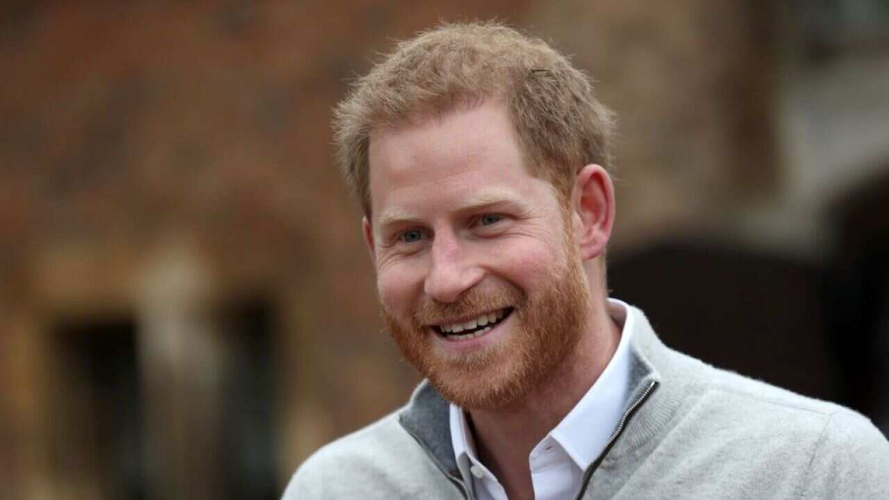 Prince Harry, Duke of Sussex, speaks to the media at Windsor Castle.