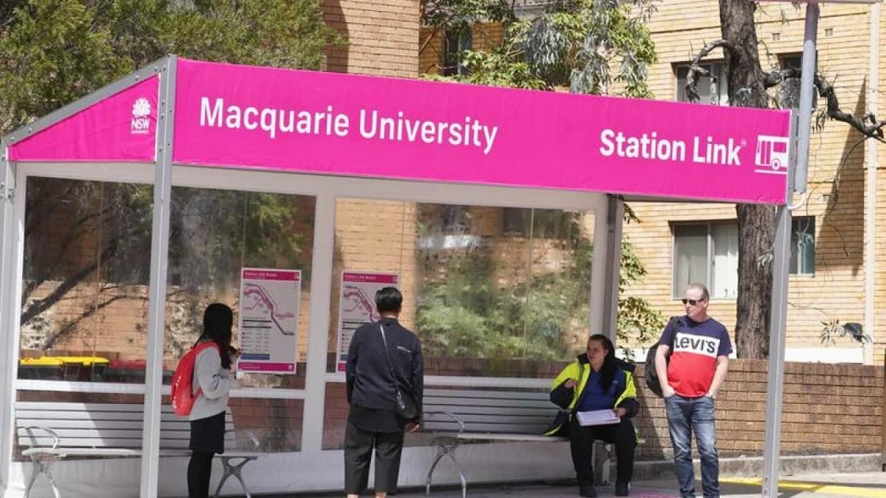bus stop at Macquarie universtiy