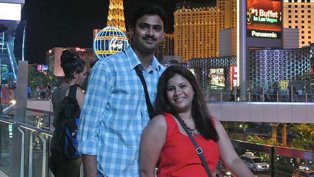 Srinivas Kuchibhotla and wife Sunayana Dumala