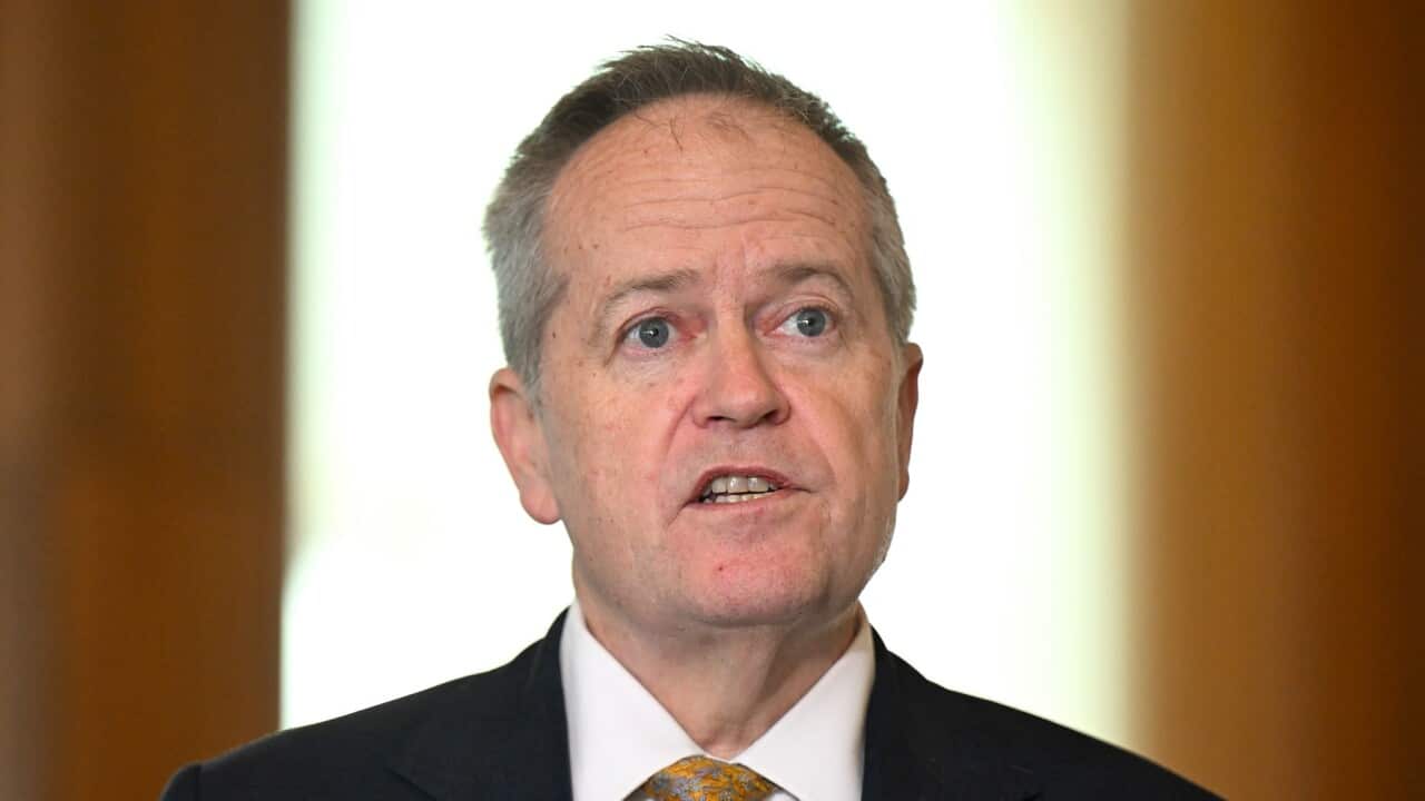 Bill Shorten speaking to media