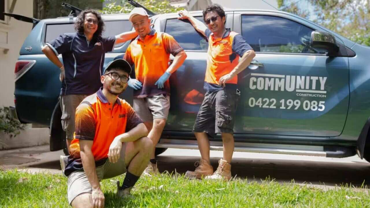 Hedayat Osyan and some of his Community Construction team Source: Supplied.jpg