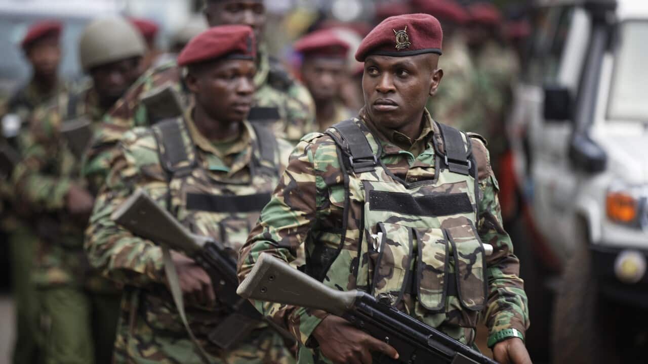 File: Security forces in Nairobi, Kenya.