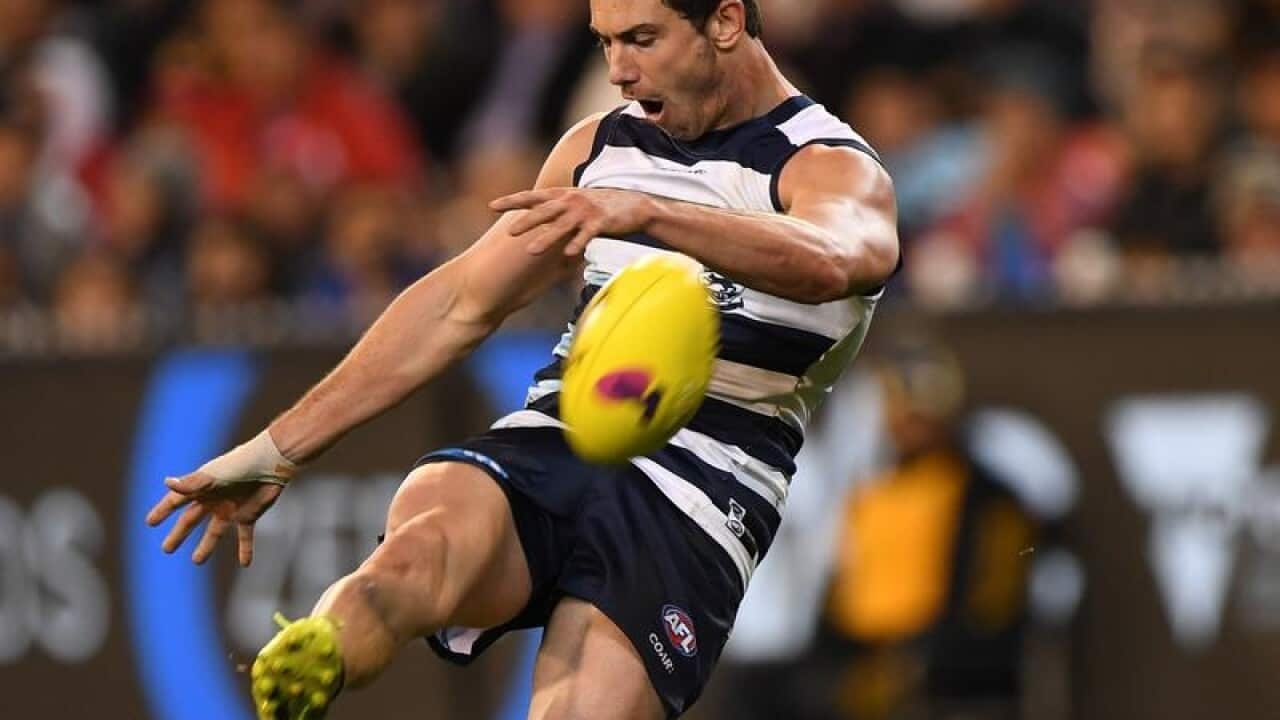 Daniel Menzel of the Cats is seen in action