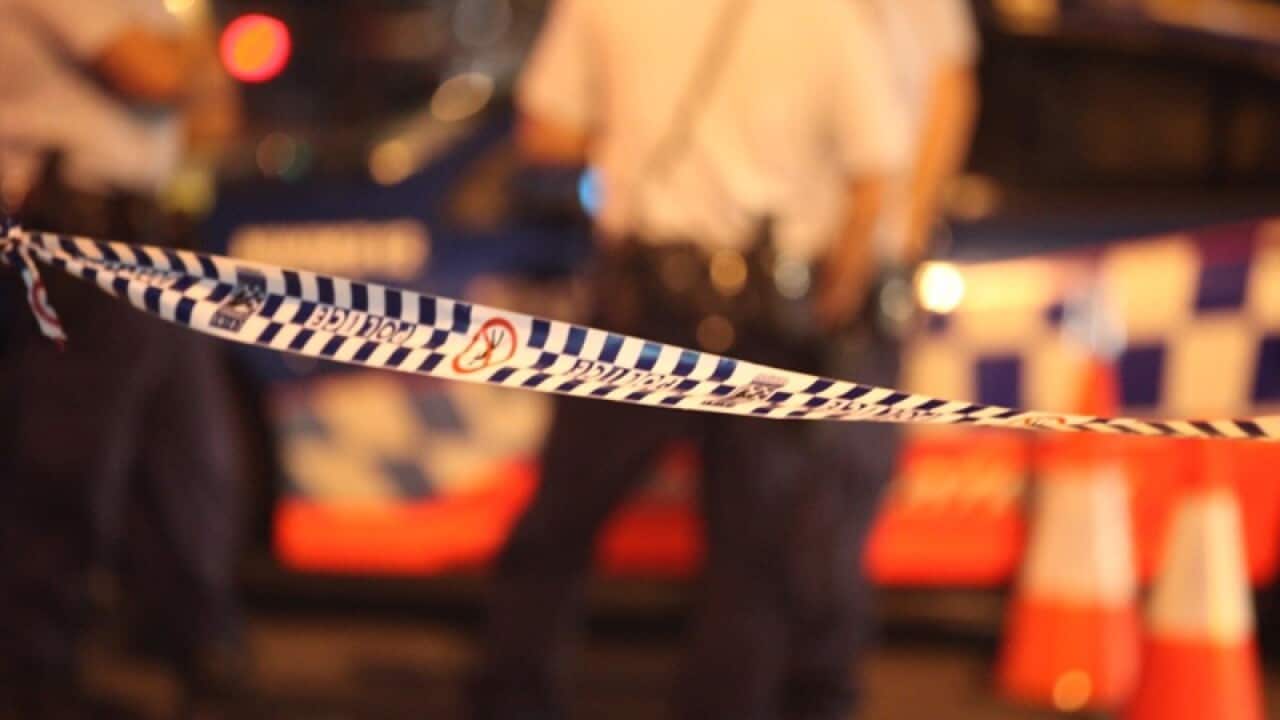 Police tape at the scene of a fatal shooting in Parramatta