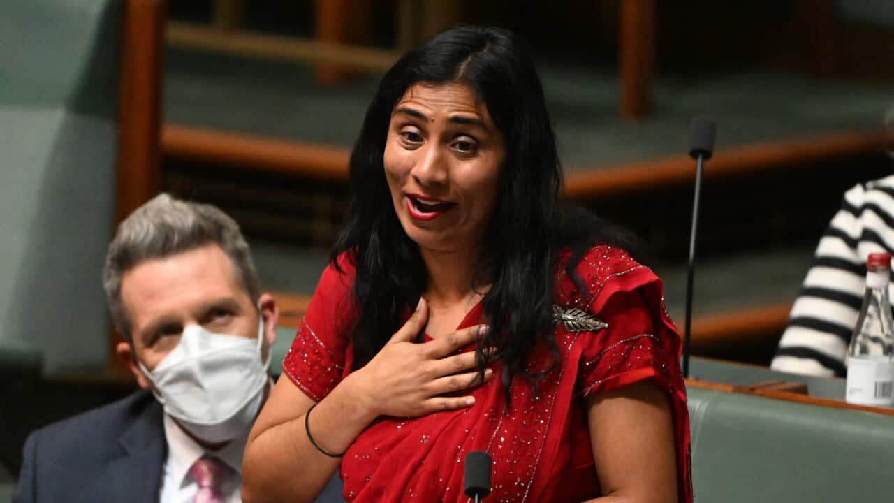 Labor member for Swan Zaneta Mascarenhas makes her first speech in the House of Representatives at Parliament House in Canberra, Tuesday, July 26, 2022. (AAP Image/Mick Tsikas) NO ARCHIVING