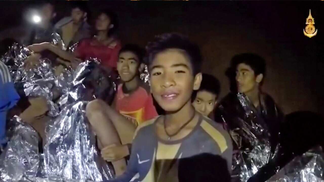 Thai kids waiting for rescue