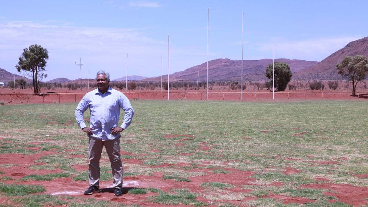 APY General Manager Richard King at the Amata football oval.